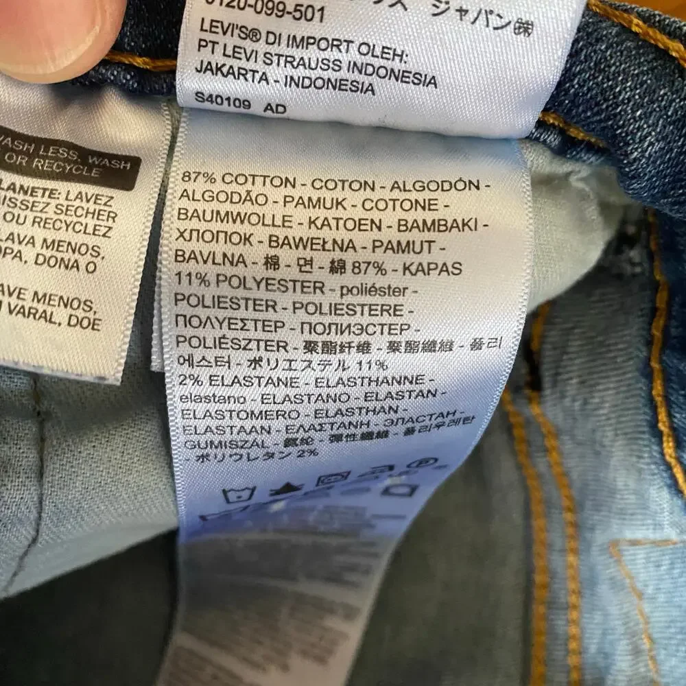 Levi's 512 Jeans Medium Dark Wash blue Men's Size 32 x 34 Slim Taper Jeans